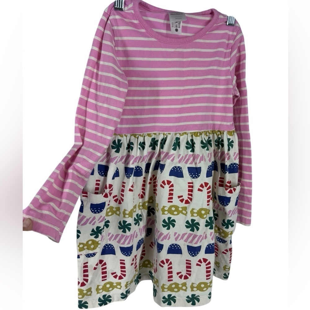 Hanna Andersson candy cane striped playdress 120 6-7
